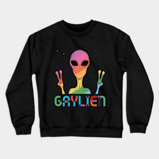 Gay lgbtq Gaylien queer pride Parade rainbow gift Crewneck Sweatshirt